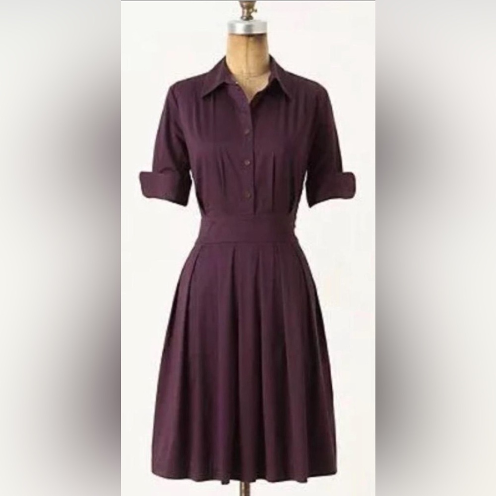 Chic Anthro “purple- ish” midi shirt dress